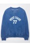  Aerie Crew Neck Graphic Polár Pulóverek Indigó