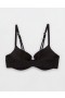  Aerie Sunnie Demi Push Up Bloom csipkepántos melltartó fekete