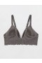  Aerie Sunnie Wireless enyhén bélelt Bloom Lace Trim melltartó szürke