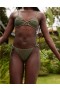  Aerie Shine Crinkle Cheekiest Tie bikini alsó olíva zöld