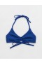  Aerie Crinkle Halter Voop Bikini felső, kék