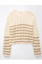  Aerie Cropped Cable-Knit Pullover Khaki