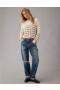  Aerie Cropped Cable-Knit Pullover Khaki
