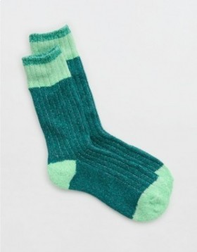 Aerie Colorblock Marled Crew Socks zöld