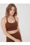  Aerie AS Líne Le Real Me Coinnigh Suas! Scallop Sports Bras Brown