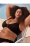  Aerie Crinkle Strap Leathan Scoop Bikini Barr Dubh