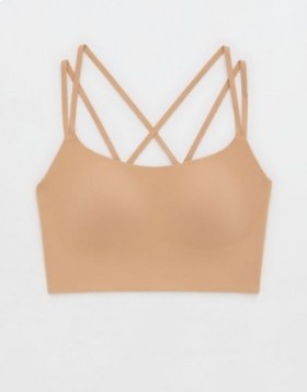  Aerie AS Líne Le Real Me Coinnigh Suas! Bras beige spóirt