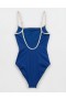  Aerie Wide Rib Scoop Costume intero blu
