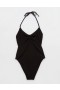  Aerie Crinkle Halter Voop Costume intero nero