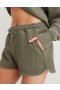  Pantaloncini a nido d'ape LumberJane a vita alta Aerie verde oliva