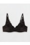 Aerie Show Off Plunge Push Up Reggiseno in vero pizzo nero