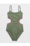  Aerie Cut Out Costume intero verde oliva