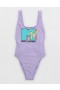  Aerie MTV Birthday Scoop Costume intero viola lavato