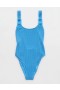  Aerie Shine Crinkle Birthday Scoop Costume intero blu