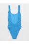  Aerie Shine Crinkle Birthday Scoop Costume intero blu