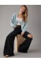  Aerie Whoa So Soft Cardigan corto con bottoni sul davanti Azzurro Chiaro