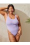  Aerie Shine Crinkle Birthday Scoop Costume intero viola lavaggio