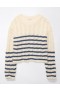  Maglione corto in maglia a trecce Aerie blu navy