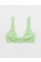  Aerie Crinkle - Reggiseno bikini a fascia larga con scollo a V, verde