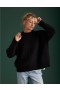  Aerie AE77 Premium Mohair-Blend Boyfriend Maglione Nero
