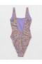  Aerie Smarties Babewatch Costume intero viola