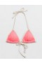 Aerie Wide Rib String Triangle Bikini Top Corallo Arancione