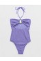  Aerie Crinkle Bandeau Costume intero viola