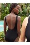 Aerie Crinkle Wide Strap Scoop Costume intero nero