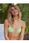  Aerie Crinkle Lace Up Scoop Bikini Top Verde