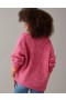  Aerie Whoa So Cozy Maglione con scollo a V e motivo a nido d'ape rosa