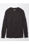  Aerie Whoa So Cozy Maglione con scollo a V e motivo a nido d'ape grigio