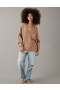  Aerie Whoa So Cozy Maglione a V con scollo a V marrone
