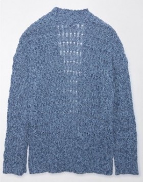  Cardigan oversize in traforo Aerie blu