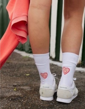  Calzini in cotone a coste Aerie Smiley® rosa
