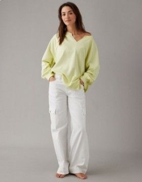 Felpe oversize con scollo a tacca Aerie Big Hug gialle
