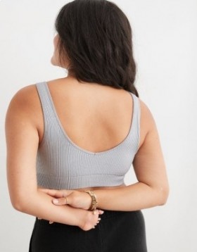  Aerie Superchill Seamless Padded Vooplette Reggiseno Grigio