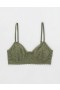  Aerie Show Off ヴィンテージ レース ワイヤレスレット ブラ オリーブグリーン