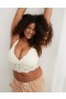  Aerie ショーオフ レース パッド入り ロングラインレット ブラ ホワイト