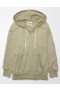 Aerie オーバーサイズ ウォッシュド ジップアップ パーカー オリーブグリーン
