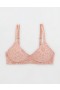  Aerie サニー ワイヤレス プッシュアップ ブルーム レース ブラ ピンク