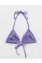  Aerie クリンクル ストリング トライアングル ビキニトップ パープル