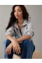  Aerie クロップド クォータージップ スウェットシャツ グレー