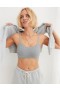  Aerie Superchill コットン シームレス パッド入り スクープレット ブラ ダークグレー