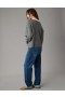  Aerie Whoa So Soft バレエネック プルオーバー グレー