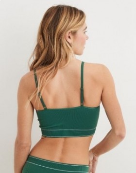  Aerie スーパーチル シームレストップブラ グリーン