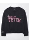  Aerie Mean Crew Neck Sweatshirts Svart