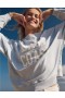  Aerie Crew Neck grafiske fleecegensere lyseblå