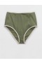  Aerie Wide Rib Bikiniunderdeler med høy midje Olivengrønn