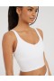 Aerie OFFLINE By Real Me Low Key Longline Sports BH Hvit