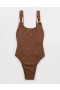 Aerie Crinkle Bursdagsscoop One Piece badedrakter mørk brun